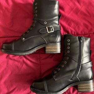 Taos Crave Footwear Black Moto Boots with Buckle